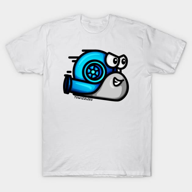 Turbo Snail - Gray/Deep Blue T-Shirt by hoddynoddy